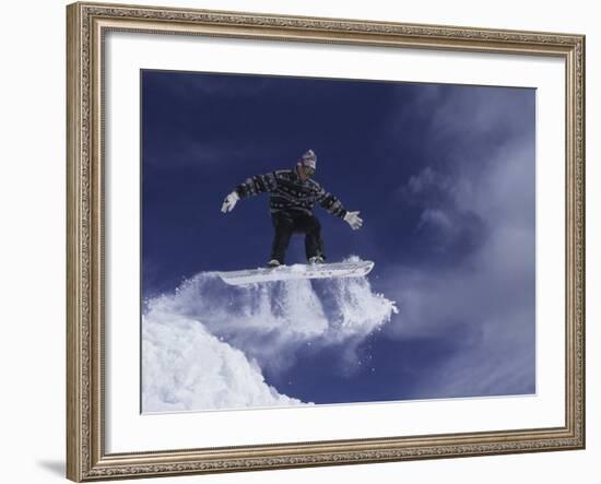 Snowboarder Flying Through the Air, USA-null-Framed Photographic Print