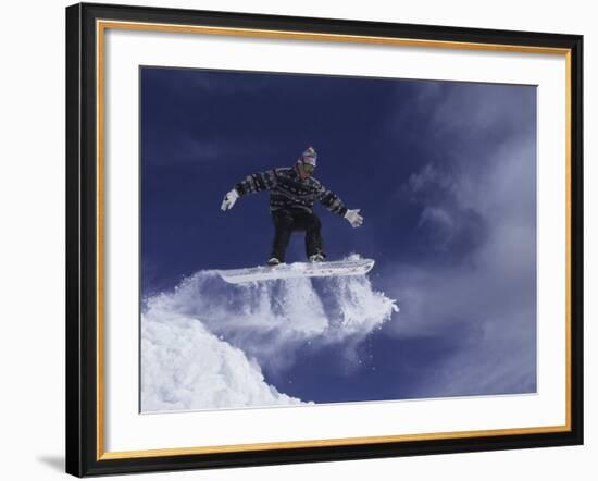 Snowboarder Flying Through the Air, USA-null-Framed Photographic Print