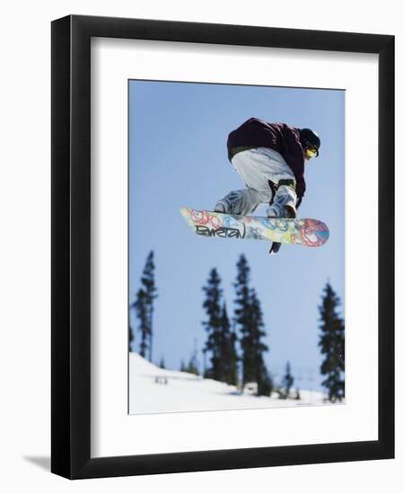 Snowboarder Jumping at Telus Half Pipe Competition 2009, Whistler Mountain-Christian Kober-Framed Photographic Print