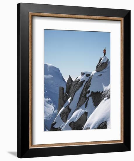 Snowboarder on the mountain-null-Framed Photographic Print