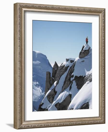 Snowboarder on the mountain-null-Framed Photographic Print