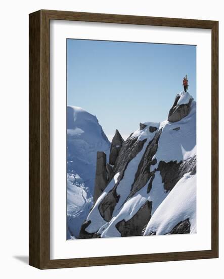 Snowboarder on the mountain-null-Framed Photographic Print