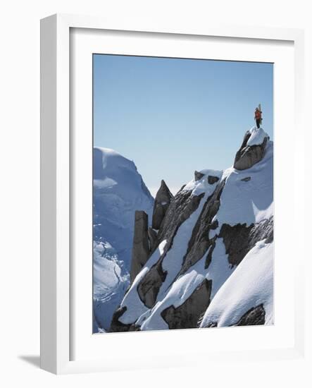 Snowboarder on the mountain-null-Framed Photographic Print