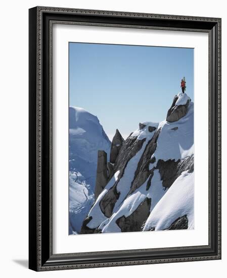 Snowboarder on the mountain-null-Framed Photographic Print