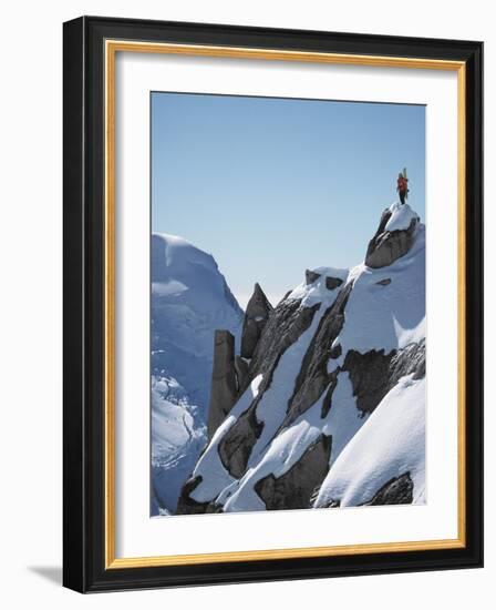 Snowboarder on the mountain-null-Framed Photographic Print