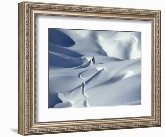 Snowboarder Riding in Powder Snow, Austria, Europe-Ted Levine-Framed Photographic Print