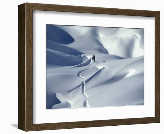 Snowboarder Riding in Powder Snow, Austria, Europe-Ted Levine-Framed Photographic Print