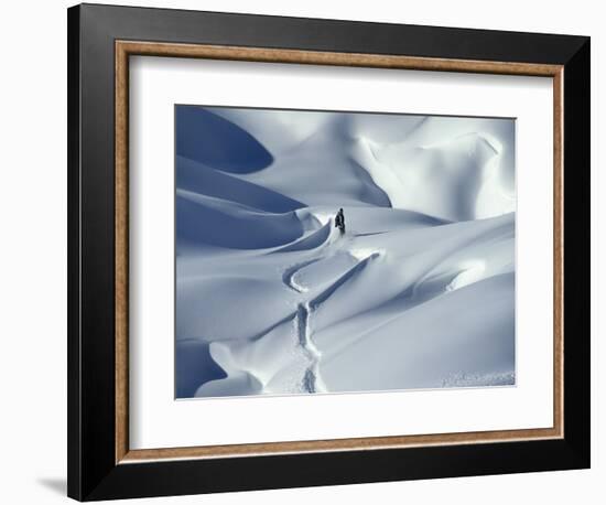 Snowboarder Riding in Powder Snow, Austria, Europe-Ted Levine-Framed Photographic Print