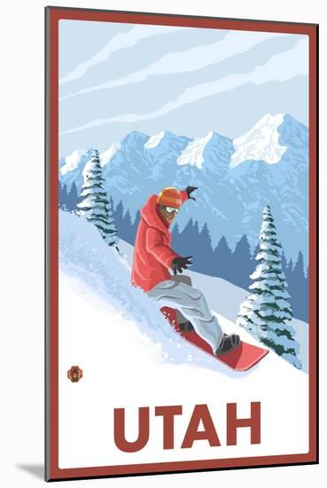 Snowboarder Scene - Utah-Lantern Press-Mounted Art Print