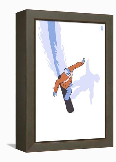 Snowboarder Stylized-Lantern Press-Framed Stretched Canvas