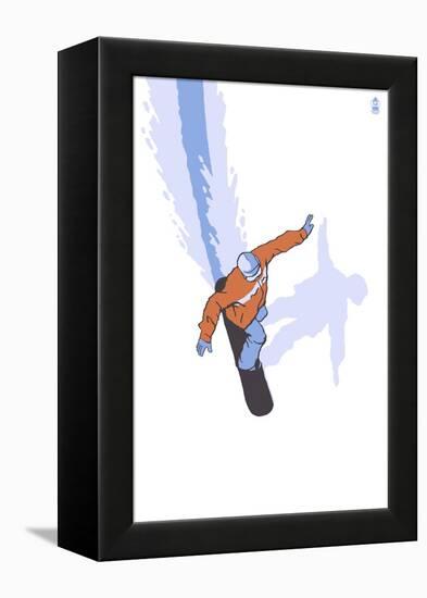 Snowboarder Stylized-Lantern Press-Framed Stretched Canvas