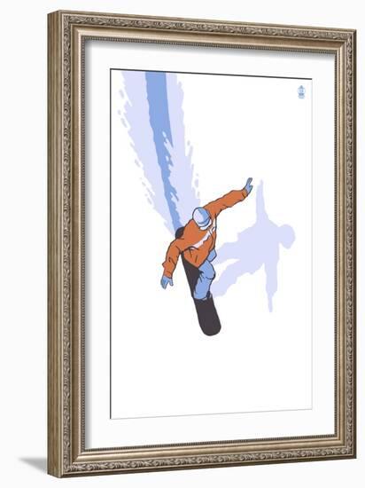 Snowboarder Stylized-Lantern Press-Framed Art Print