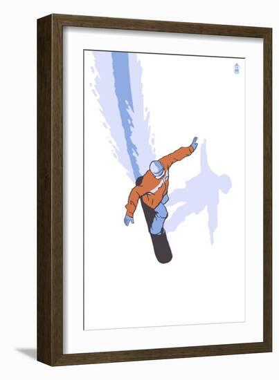 Snowboarder Stylized-Lantern Press-Framed Art Print