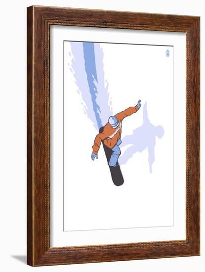 Snowboarder Stylized-Lantern Press-Framed Art Print