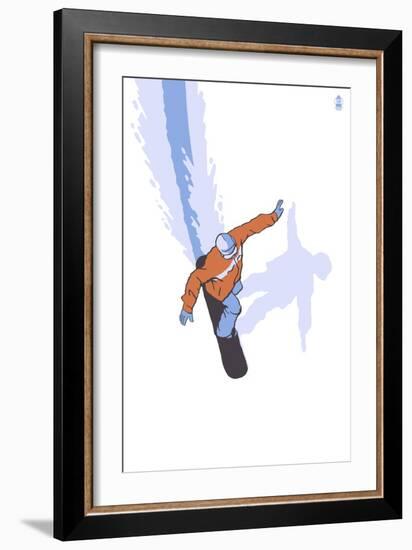 Snowboarder Stylized-Lantern Press-Framed Art Print