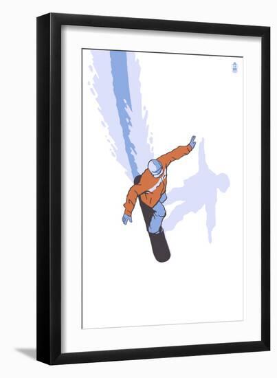 Snowboarder Stylized-Lantern Press-Framed Art Print