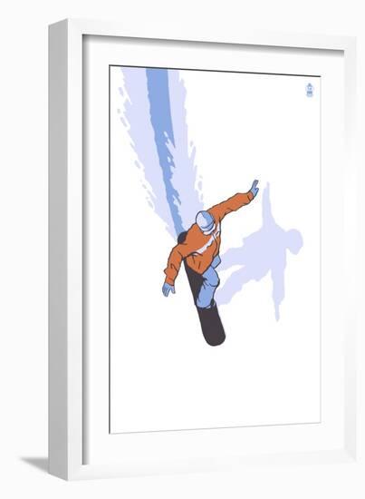 Snowboarder Stylized-Lantern Press-Framed Art Print