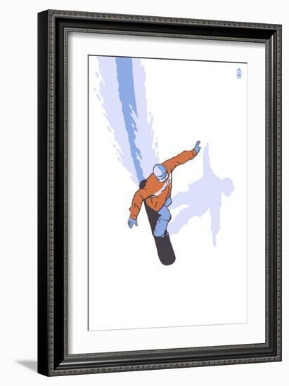 Snowboarder Stylized-Lantern Press-Framed Art Print