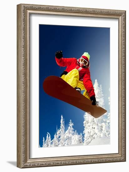 Snowboarder-Lantern Press-Framed Art Print