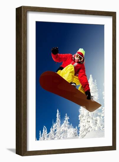 Snowboarder-Lantern Press-Framed Art Print