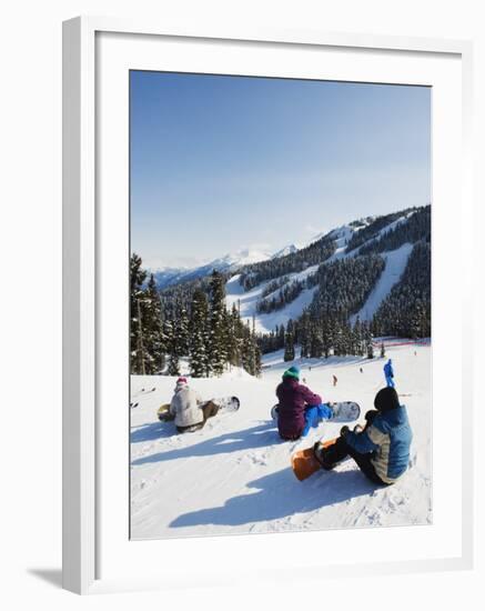 Snowboarders at Whistler Mountain Resort-Christian Kober-Framed Photographic Print