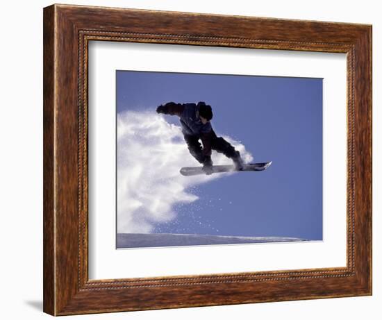 Snowboarding in Santa Fe, New Mexico, USA-Lee Kopfler-Framed Photographic Print