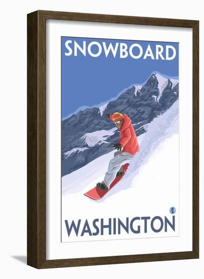 Snowboarding, Washington-Lantern Press-Framed Premium Giclee Print