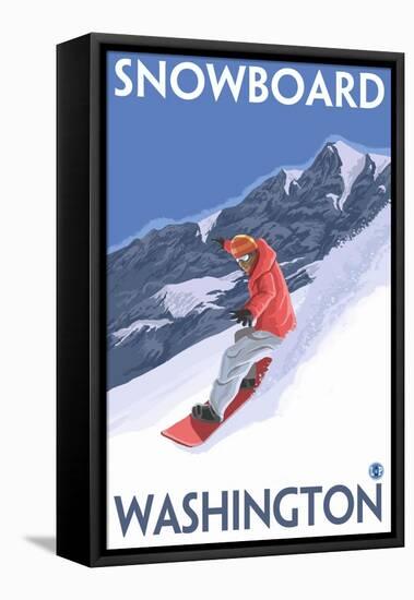 Snowboarding, Washington-Lantern Press-Framed Stretched Canvas