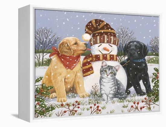 Snowboy with Little Friends-William Vanderdasson-Framed Premier Image Canvas