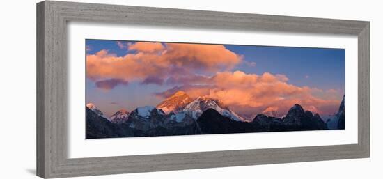 Snowcapped Mountain Peaks, Mt Everest, Lhotse, Dudh Kosi, Solukhumbu, Himalayas, Nepal-null-Framed Photographic Print