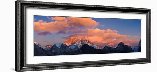 Snowcapped Mountain Peaks, Mt Everest, Lhotse, Dudh Kosi, Solukhumbu, Himalayas, Nepal-null-Framed Photographic Print