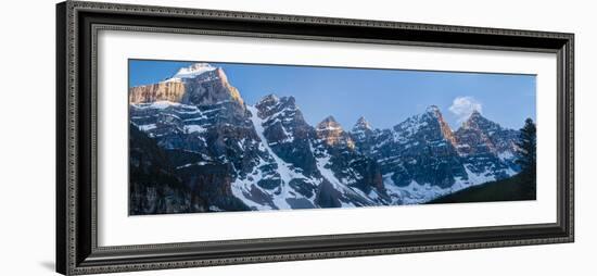 Snowcapped mountain range, Valley of Ten Peaks, Banff National Park, Alberta, Canada-Panoramic Images-Framed Photographic Print