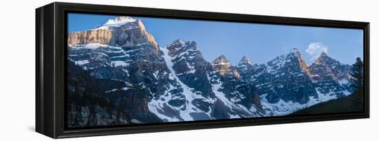 Snowcapped mountain range, Valley of Ten Peaks, Banff National Park, Alberta, Canada-Panoramic Images-Framed Premier Image Canvas