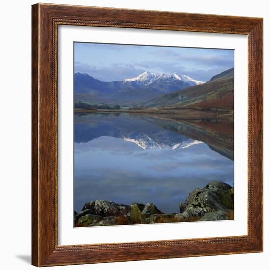 Snowcapped Peaks of the Snowdon Range, Seen from Capel Curig, Snowdonia, Gwynedd, North Wales, UK-Roy Rainford-Framed Photographic Print