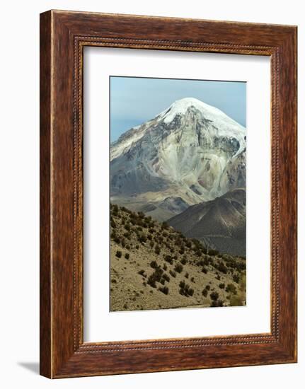 Snowcapped volcano Sajama, Sajama National Park, Bolivia-Anthony Asael-Framed Photographic Print
