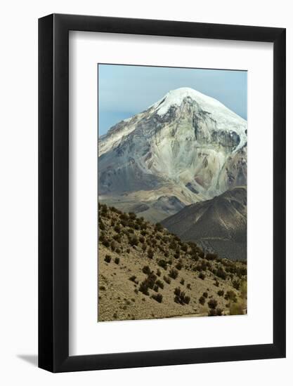 Snowcapped volcano Sajama, Sajama National Park, Bolivia-Anthony Asael-Framed Photographic Print