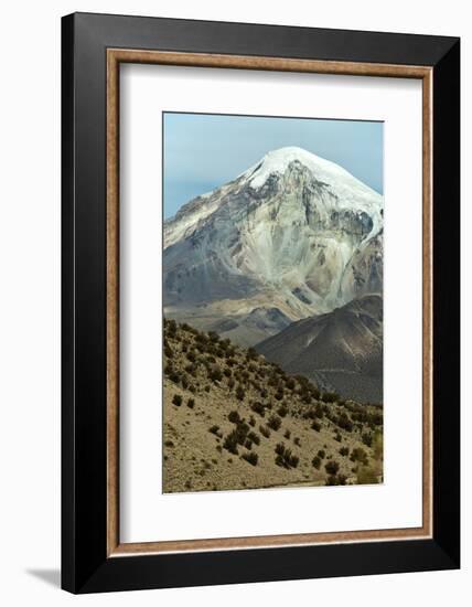 Snowcapped volcano Sajama, Sajama National Park, Bolivia-Anthony Asael-Framed Photographic Print