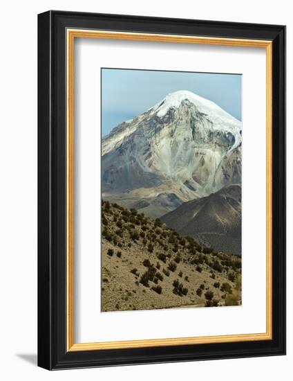 Snowcapped volcano Sajama, Sajama National Park, Bolivia-Anthony Asael-Framed Photographic Print