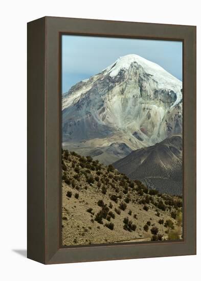 Snowcapped volcano Sajama, Sajama National Park, Bolivia-Anthony Asael-Framed Premier Image Canvas