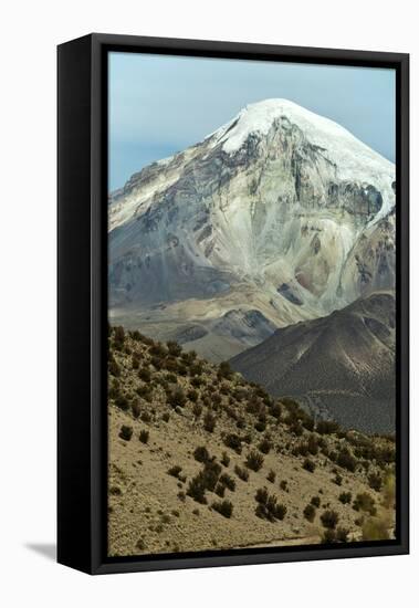 Snowcapped volcano Sajama, Sajama National Park, Bolivia-Anthony Asael-Framed Premier Image Canvas