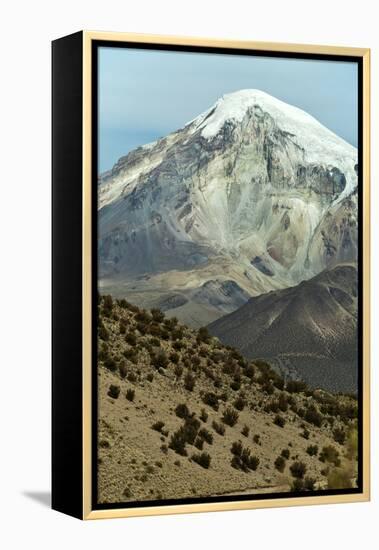 Snowcapped volcano Sajama, Sajama National Park, Bolivia-Anthony Asael-Framed Premier Image Canvas