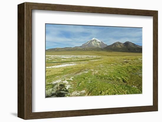 Snowcapped volcano Sajama, Sajama National Park, Bolivia-Anthony Asael-Framed Photographic Print