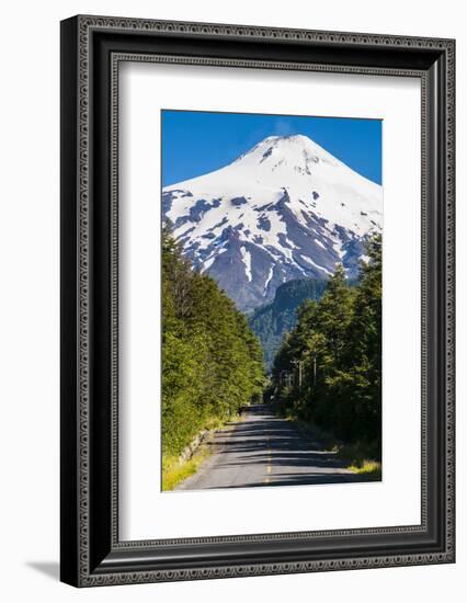 Snowcapped Volcano Villarrica Towering Above Pucon, Southern Chile, South America-Michael Runkel-Framed Photographic Print