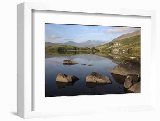 Snowdon and Llynnau Mymbyr, Capel Curig, Snowdonia National Park, Conwy, Wales, UK-Stuart Black-Framed Photographic Print