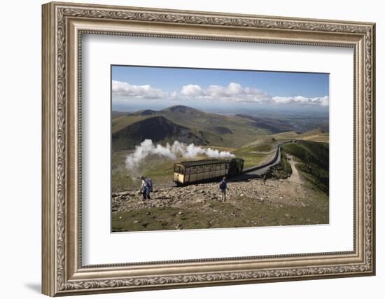 Snowdon Mountain Railway Train and the Llanberis Path-Stuart Black-Framed Photographic Print