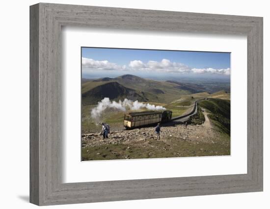 Snowdon Mountain Railway Train and the Llanberis Path-Stuart Black-Framed Photographic Print