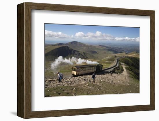 Snowdon Mountain Railway Train and the Llanberis Path-Stuart Black-Framed Photographic Print