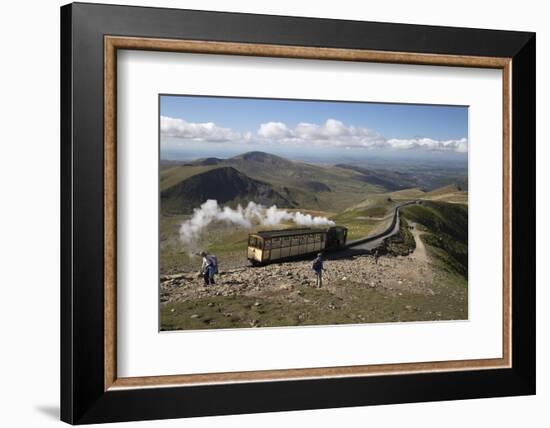 Snowdon Mountain Railway Train and the Llanberis Path-Stuart Black-Framed Photographic Print