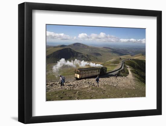 Snowdon Mountain Railway Train and the Llanberis Path-Stuart Black-Framed Photographic Print