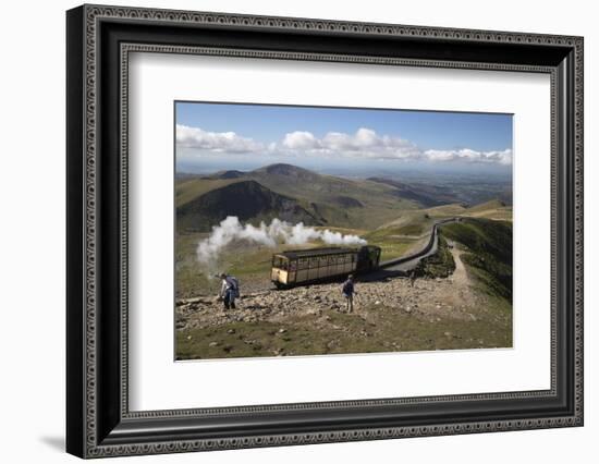 Snowdon Mountain Railway Train and the Llanberis Path-Stuart Black-Framed Photographic Print